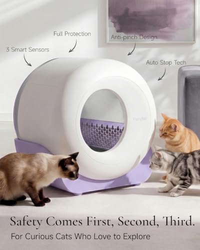 Image of Furrytail Automatic Litter Box Self Cleaning, Smart Litter Box, Lilac
