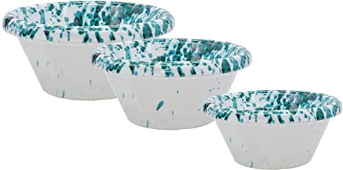 sicilia bedda - Set 3 Ciotole in Ceramica SICILIANA di Caltagirone - 3 Misure per 3 Ciotole di Altissima qualità (Bianco e Verde)