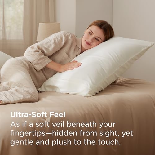 Image of Bedsure Pillow Cases Standard Size Set of 2 - Ivory White Brushed Microfiber Pillowcases, Super Soft and Cozy Pillow Case Covers with Envelope Closure for Kids, Wrinkle, Fade Resistant, 20x26 Inches