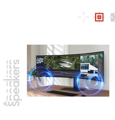 Samsung Écran PC ViewFinity S95UC 49'', 120Hz - Dalle VA, Dual QHD (5120 x 1440), 5ms, Inclinable, Orientable, Ajustable en hauteur, KVM Switch, USB-C (90W), LAN, LS49C950UAUXEN