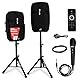 Pyle PA Anlage, 1800W- PA Anlage Komplettset, Lautsprecher mit Mikrofon, Partybox Bluetooth, DJ Lautsprecher- mit 2- Boxenständer, USB/SD/MP3/AUX, Fernbedienung, Aktive/Passive- Lautsprecher Paar