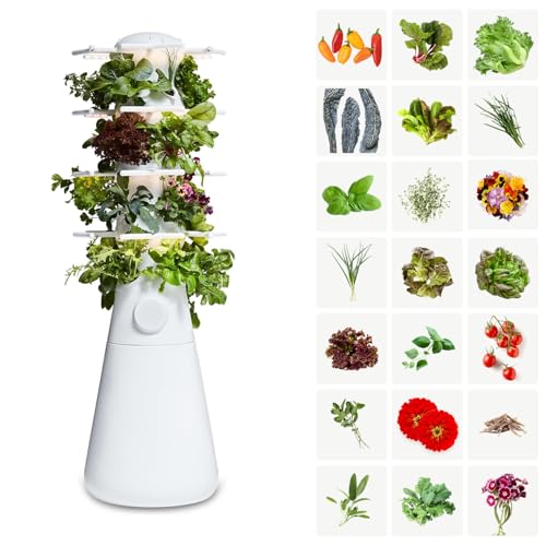 Lettuce Grow Farmstand Nook 4ft.7&rdquo; Vertical Hydroponic Garden Tower - Self-Watering, Vertical...