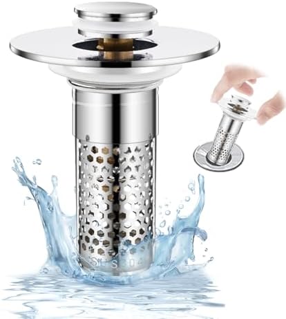 Bathroom Sink Drain Strainer, Pop-up Sink Drain Strainer with Removable ...