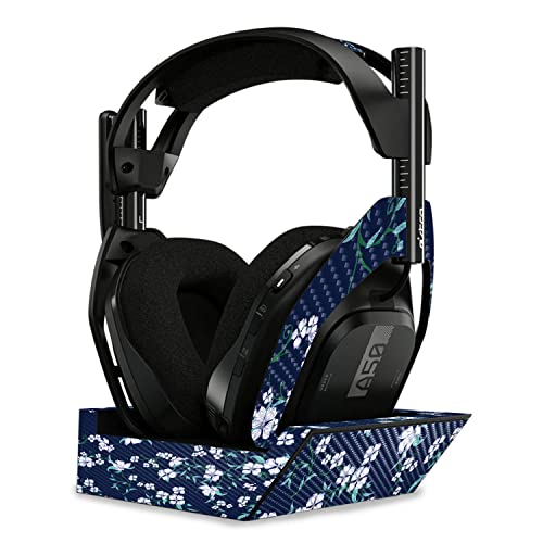 Image of MightySkins Carbon Fiber Skin Compatible with Astro A50 Wireless Headphones + Base Station (Gen 4) - White Freesia | Protective, Durable Textured Carbon Fiber Finish | Easy to Apply | Made in The USA