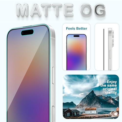 Image of FIRST MART Military-Grade Matte Anti-Glare Tempered Glass for iPhone 17 and iPhone 16 Pro (6.3 Inch) With Installation Kit | Edge to Edge Coverage |Anti Glare, Bubble-Free [2 Pack]