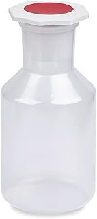 Karter Scientific 1000ml Reagent Bottle, Wide Mouth, PP Material, with Stopper, 237X1 (Case of 6)