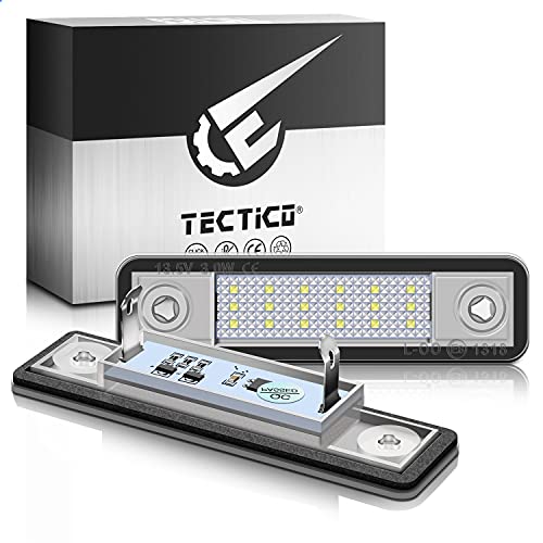 TECTICO LED Éclairage plaque immatriculation auto Feux arrière E-Mark ECE SMD 6000K Blanc pur canbus sans erreur Compatible avec Opel Astra G Vectra B Tigra...