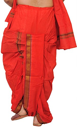 Ready to Wear Dhoti and Angavastram Set with Woven Temple Border2