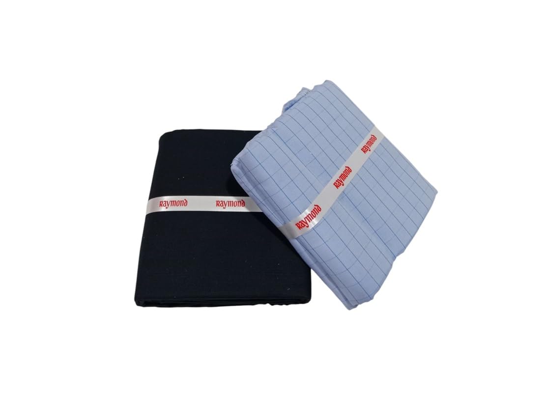 raymond fabrics Men's Pure Cotton Shirt and Cotton Trouser Unstitched Fabric Set (Multicolour_Free Size)-picture-32