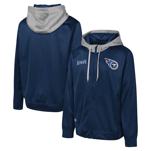 Outerstuff Mens Navy Tennessee Titans Replay Fashion Graphic Full-Zip Hoodie Jacket