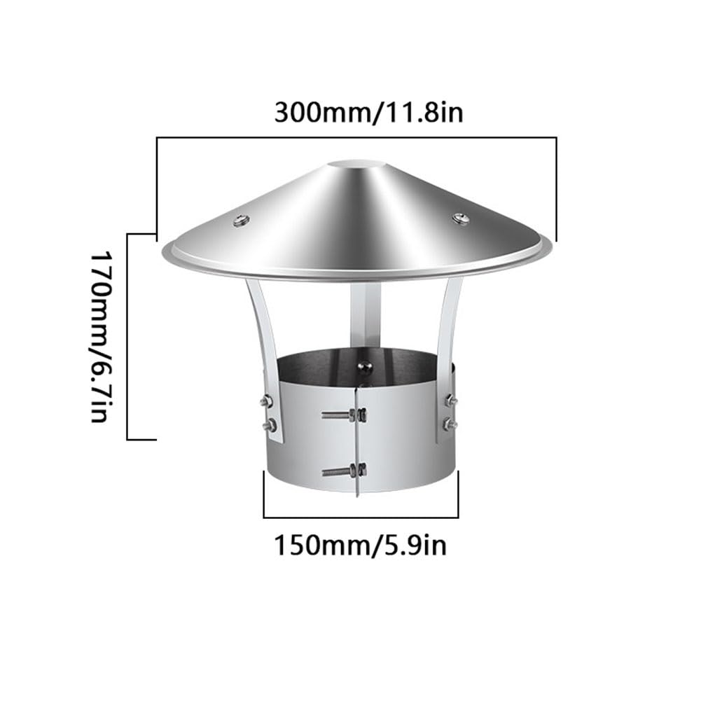 Tapa de Chimenea de Acero Inoxidable, Cubierta de Tubo de Techo de Lluvia