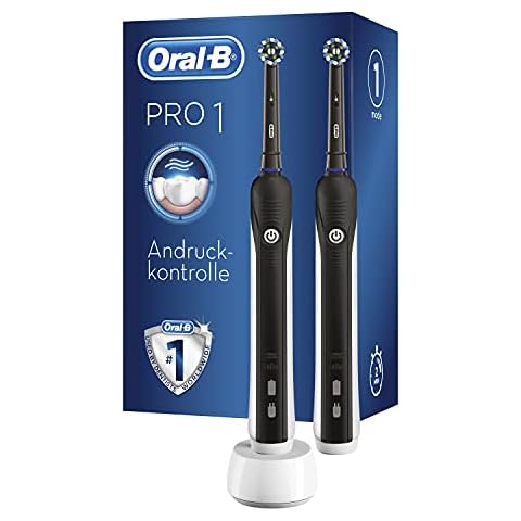 Oral-B Pro 1 790 Elektrische Zahnbürste, Doppelpack & 1 CrossAction Aufsteckbürste, Drucksensor & Timer Cover