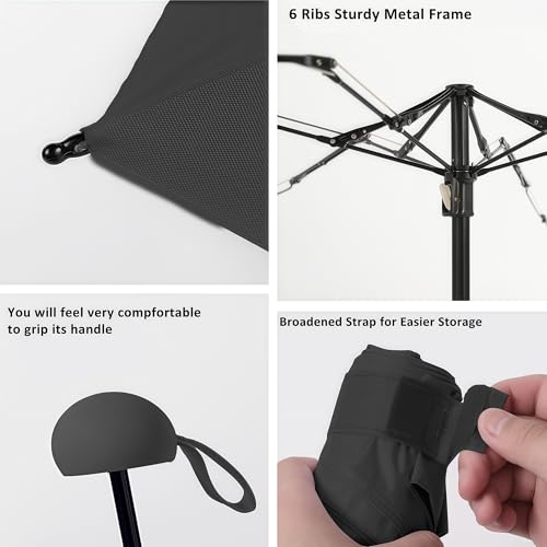 BAODINI Travel Essentials Mini Umbrella for Purse With Case Small Compact UV Sun Protection Lightweight Tiny Pocket Manual Open Close Umbrella for Women Kids and Men Fits Purse Backpack