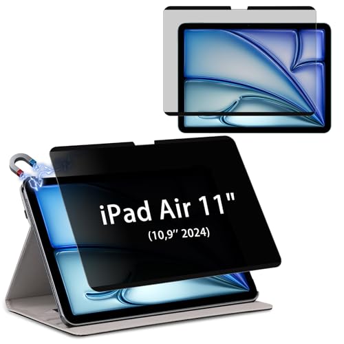 Image of HaruYo Magnetic Privacy Screen Compatible with iPad Air 11 Inch M2 (2024) Screen Protector, Removable Anti Blue Light Antispy Privacy Privacy Filter Protective Film for iPad Air 6 11 Inch