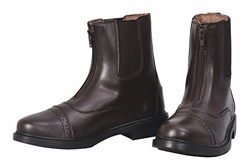 TuffRider Ladies Starter Front Zip Paddock Boots | Durable, Easy to Clean Water-Resistant Horse Riding Boots for Women - Mocha - 8.5 - Wide