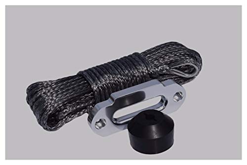 Corde de treuil noir 6mm * 15m avec écubier 4000lbs et crochet d'arrêt pour ATV