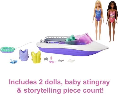 Barbie Mermaid Power lancha motora de juguete con 2 muñecas regalo para 3 años 5