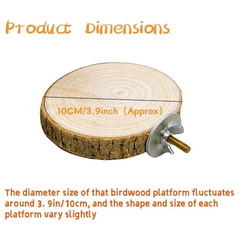 Image of Hamiledyi 3PCS Perch Platform for Bird Cage Natural Round Wooden Stand Platform Bird Toy for Parakeet Cockatiel Parrot Budgie Sparrow Hamster Canary Bears