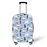 LNXSESN Funda Maleta Mediana Gris Gato Azul Funda para Maletas Elástico Fundas Maletas de Viaje Lavable Protector de Equipaje con Cremallera Fundas para Maletas de Viaje para 26-28 Pulgadas