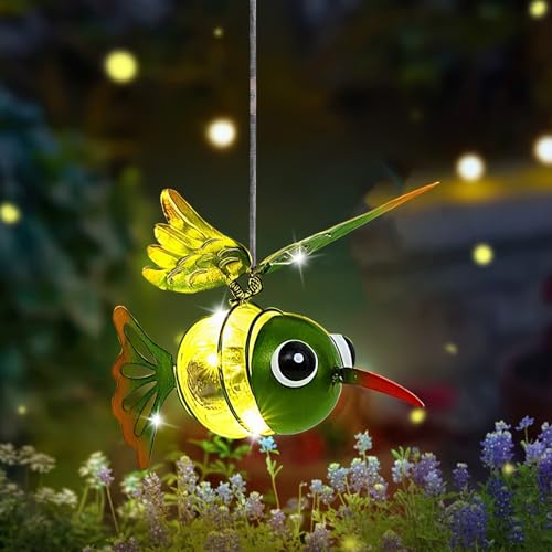 ACAREY Solarlaterne Kolibri Hängelampe für Außen