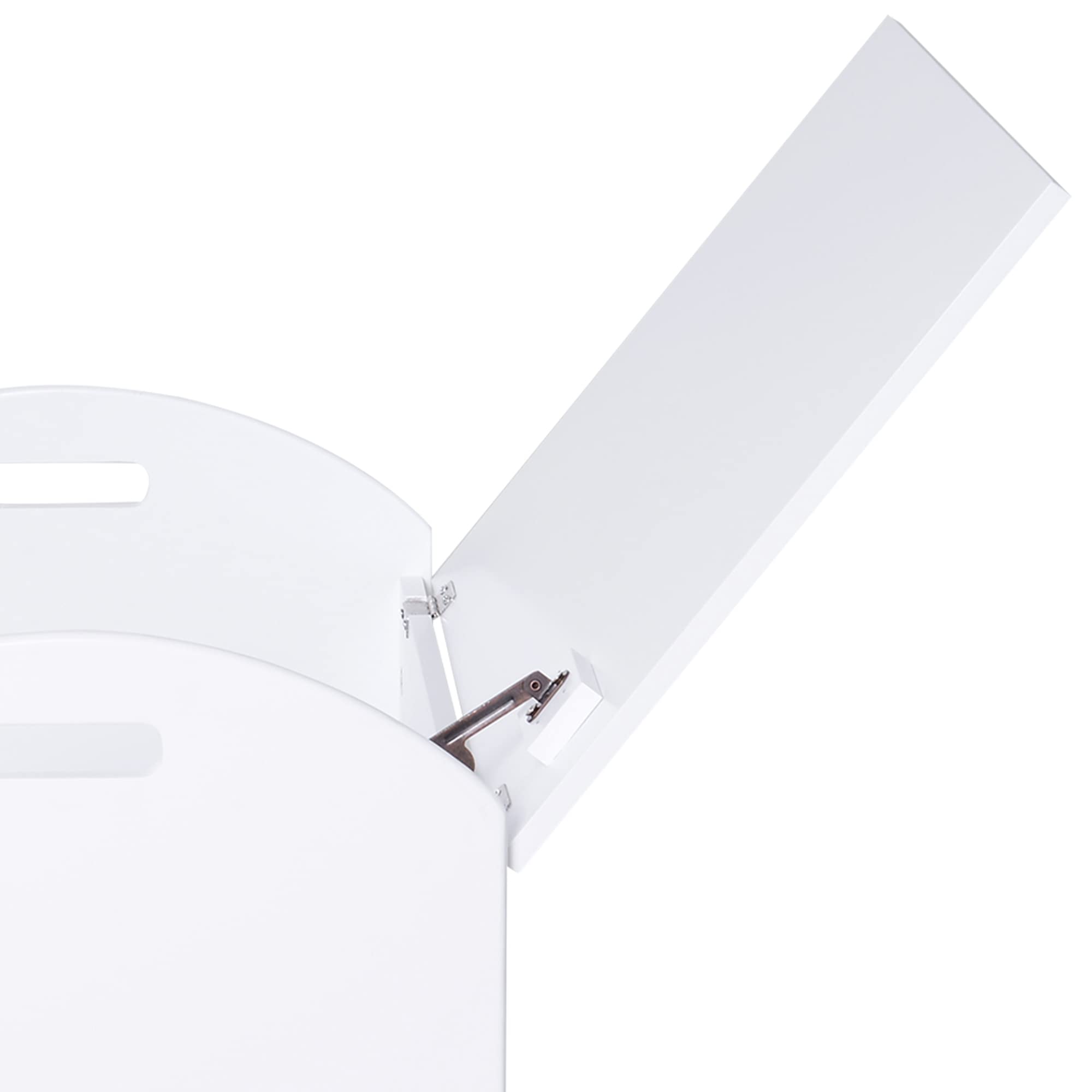 HOMCOM Baule Contenitore Portagiochi per Bambini (62x40x46.5cm) in Legno Bianco con Cerniere di Sicurezza