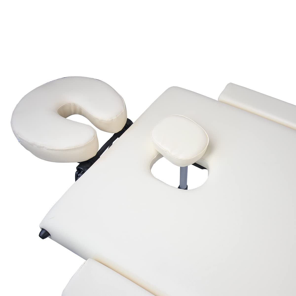 Mobiclinic®, Camilla de Masaje Plegable, CA-01 Light, Mesa, Reposacabezas, Aluminio y Polipiel, 2 Cuerpos, Fisioterapia, Altura Regulable, 186x60 cm, Portátil, Crema