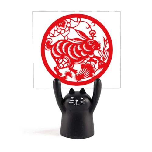 Support de mémo lapins contre le désordre avec décoration chat noir