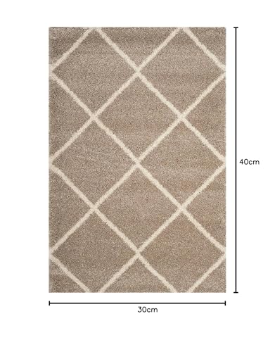 Image of Plush Shag Area Rug for Living Room, 244 cm x 305 cm, Brown (Beige Box, 5X5 FEET)