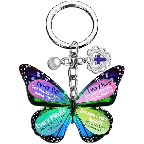 OEHEDOU Christian Butterfly Keychain Cover