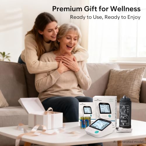 Blood Pressure Monitor for Home Use: Easy@Home Bluetooth BP Cuff with Free MyHeartPal App, Smart Digital Machine for Long-Term Trend Tracking, Large Backlit Display, EBP-20T — view 9