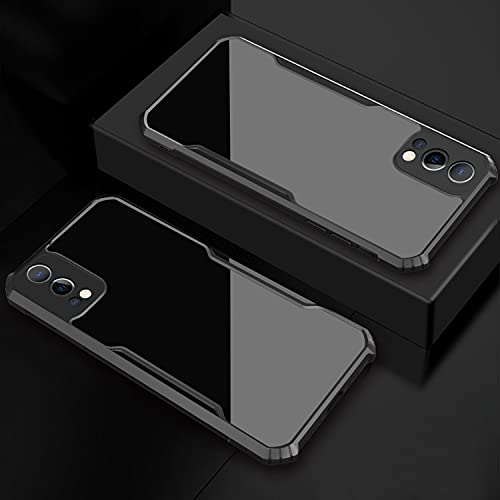 AOYIY Funda para Oneplus Nord 2 5G, protección de Lente de cámara, Marco de Parachoques de TPU anticaída con Cubierta Trasera Transparente de Panel de PC para Oneplus Nord 2 5G (Negro)