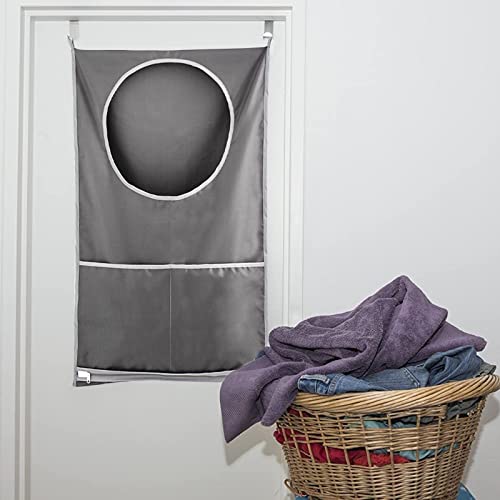 AYNKH Hanging Laundry Bag, Adjustable Large Capacity Laundry Hamper with Stainless Steel Hooks & Adhesive Hooks for Laundry/Moving House/Storage - Image 7