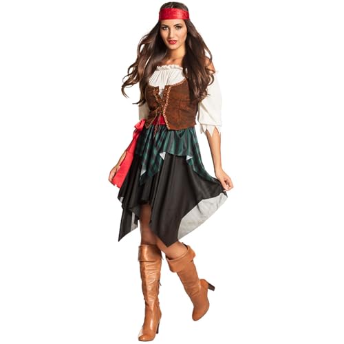 Boland - Costume adulte Pirate Storm, chemisier, corsage, jupe, bandana, capitaine, Redhaed,...