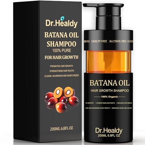 Image of Dr.Healdy Batana Oil Shampoo for Hair Growth, Against Hair Loss & Moisturizes, Reduces Breakage - Sulfate Free Formula for All Hair Types (6.8 Fl Oz)