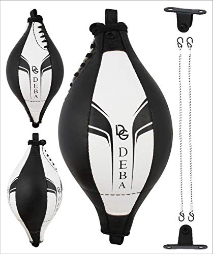Deba® Double balle de boxe en cuir de vachette véritable Cover