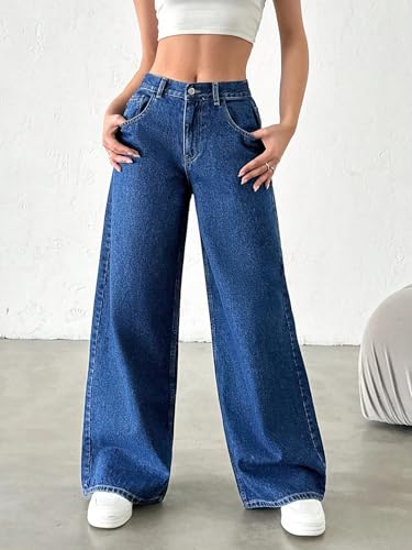 Image of GRECIILOOKS Jeans for Women | Jean's Pant for Womens | Baggy Jeans for Woman High Waist | Bell Bottom Jean's for Women | Loose Jean for Women's