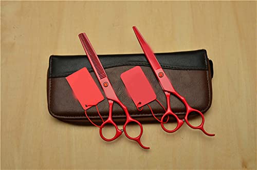 Ciseaux de coiffure rouge YZCIS et ciseaux à effiler pack de 2 pièces sans boîte - 3