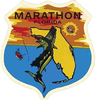 Marathon Florida FL Keys fishing Circle Vintage Travel Decal Sticker