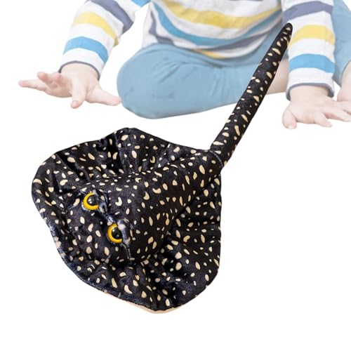 Animales de peluche Stingray,Juguete de peluche Stingray,Animal de peluche de mar Juguete de peluche de peluche realista | Muñeco de peluche de peluche con estampado de leopardo para niños y adultos