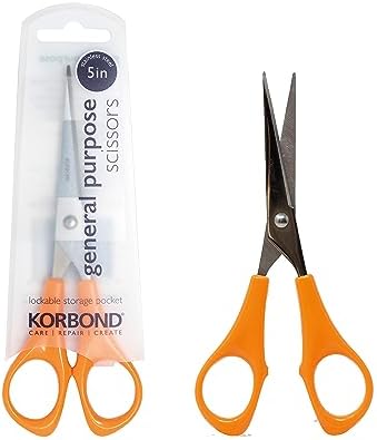 Korbond General Purpose Scissors 5 INCH (13cm) Comfort Grip Profe...