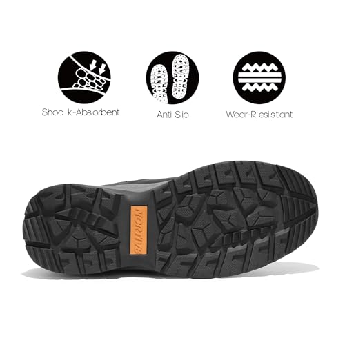 NORTIV 8 Steel Toe Work Boots for Men Waterproof Slip Resistant Safety Construction Boots3