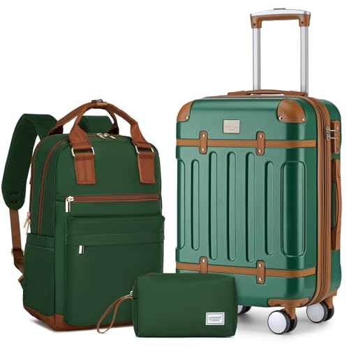 LARVENDER Luggage Sets 3 Piece Expandable Carry on Luggage 22x14x9 Airline Approved Hardshell...