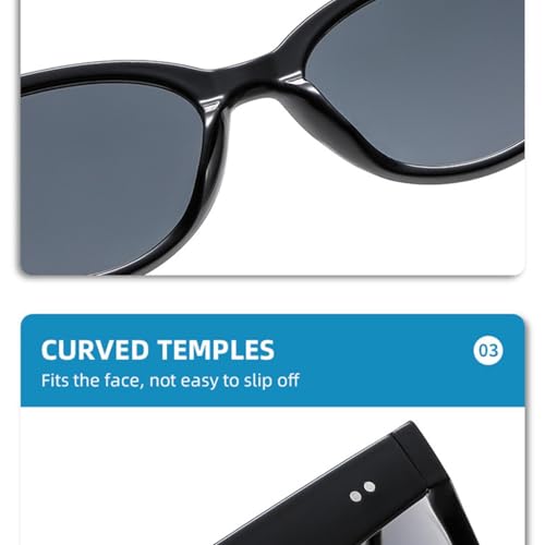 Lunettes de soleil œil de chat rétro aux finitions rivets de qualité - 3