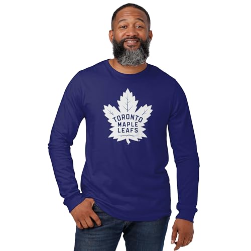 FOCO Toronto Maple Leafs NHL Mens Primary Logo Long Sleeve T-Shirt - Team Navy - L