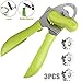 Produktbild Manueller Dosenöffner, Lebensmittelsicherer 4-in-1-Dosenöffner aus rostfreiem Stahl, Flaschenöffner aus Edelstahl 3 Ersatzklingen inklusive Ideal für Senioren mit Arthritis (Green)