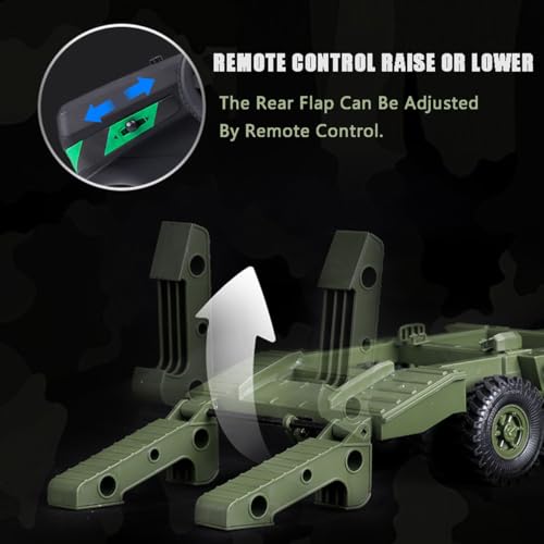 Image of RC Semi Truck, 2.4Ghz 6WD Remote Control Army Truck Trailer, 41.3 Inch Large Size RC Car Toy, 1 /16 Scale Tractor, Remote Control Electric Transport Vehicle Toy car for boy Gifts