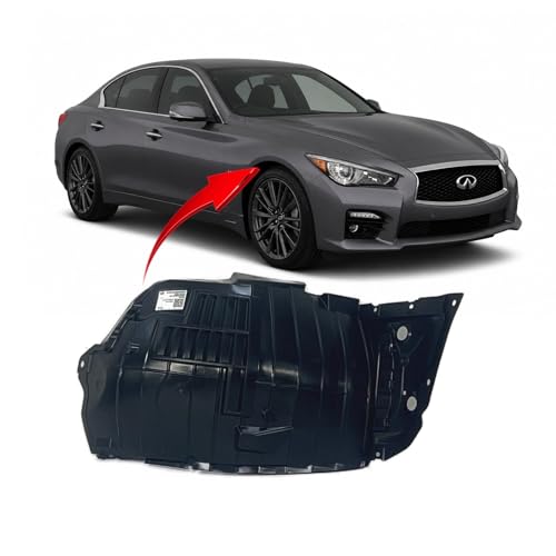 Image of FitParts Compatible with Infiniti Q50 2014-2019 Front Right Fender Liner | Passenger Side, Sedan, Plastic, Ready to Install, OEM 638404GA0B, IN1249128