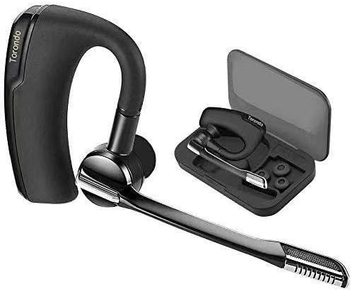 Bluetooth Headset V5.0, Ultra Light Weight(12g) Hand Free Wireless Earpiece Sweatproof Noise Reduction Earbuds with Microphone Crystal Clear Sound for Android Iphone Samsung PC Laptop