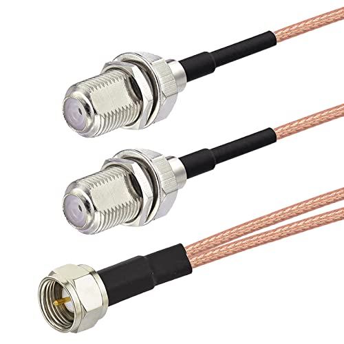 Image of Superbat F-Type Splitter Jumper 12 inch 75 Ohm TV Cable 2 Way for Cable Box