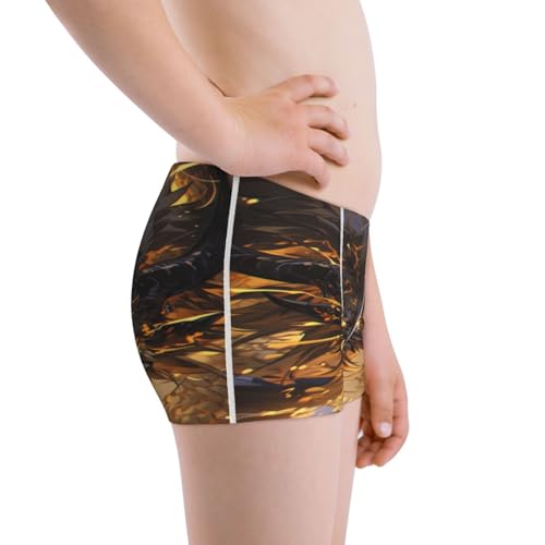 Boys' Cotton Boxer Brief Soft Underwear-Cool Black Gold Dragon2